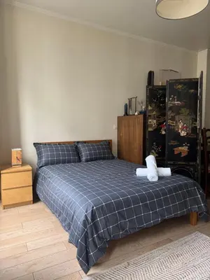 Un ou plusieurs lits dans un hébergement de l'établissement Central Artistic Appartement - Paris 2e