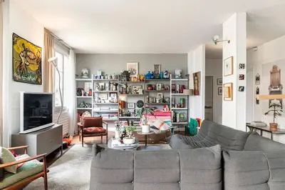 Coin salon dans l'établissement Loft, 3 chambres, 4' à pied du Parc des Expositions Paris Porte de Versailles