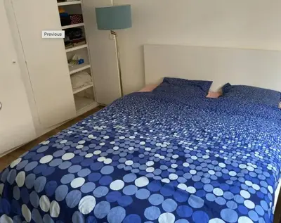 Un ou plusieurs lits dans un hébergement de l'établissement Rare Apartment with garden in perfect area, Paris Boulogne Billancourt