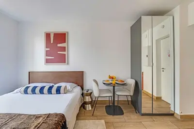 Un ou plusieurs lits dans un hébergement de l'établissement Cozy Studio 2P - Malakoff