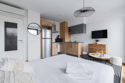 Cuisine ou kitchenette dans l'établissement Studio lumineux avec terrasse Courbevoie - 2P