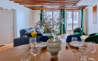 Coin salon dans l'établissement Appartement familial au Centre de Paris