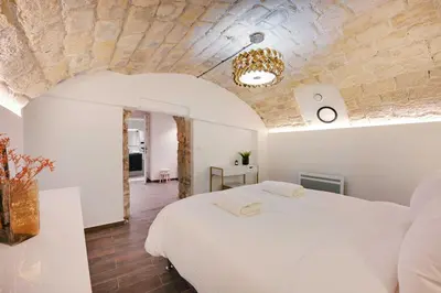 Un ou plusieurs lits dans un hébergement de l'établissement Charming apartment - AC- 2BD-8P - Port Royal