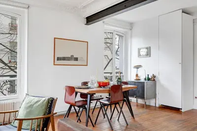 Coin salon dans l'établissement Hawkins Suite Park View in Paris