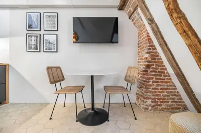 Télévision ou salle de divertissement dans l'établissement Historical apartment in the heart of Paris -6