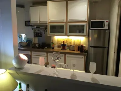 Cuisine ou kitchenette dans l'établissement Chambre calme et claire dans grand appartement avec douche