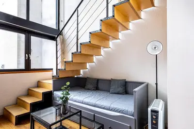 Coin salon dans l'établissement GuestReady - Comfortable stay in the 19th Arr.