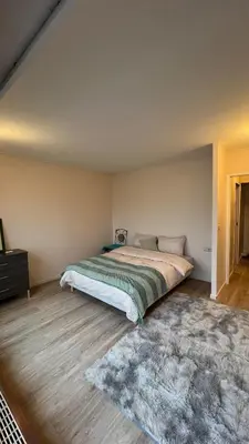 Un ou plusieurs lits dans un hébergement de l'établissement A warm breathing cozy appartment