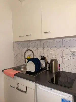 Cuisine ou kitchenette dans l'établissement Blue stay