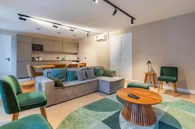 Coin salon dans l'établissement Beautiful Apartment in the Heart of Paris