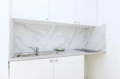 Cuisine ou kitchenette dans l'établissement Charmant studio pour séjour parisien dans le 15e