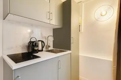 Cuisine ou kitchenette dans l'établissement Cozy Parisian Studio