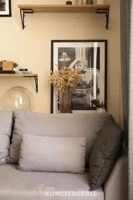 Coin salon dans l'établissement Elegant appartement moderne au coeur du Paris historique