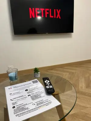 Télévision ou salle de divertissement dans l'établissement PARIS-MONTROUGE Magnifique Appartement 2 pièce de 56m2 - très cosy pour 1 à 6 personnes refait à neuf - ENTIRE APARTMENT LUXURIOUS AND WARM - Montrouge Paris 14ème - Proche Aéroport Orly & Parc Expositions Porte de Versailles FREE WIFI GRATUIT