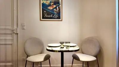 Coin salon dans l'établissement Appartement 2 personnes proche Tour Eiffel