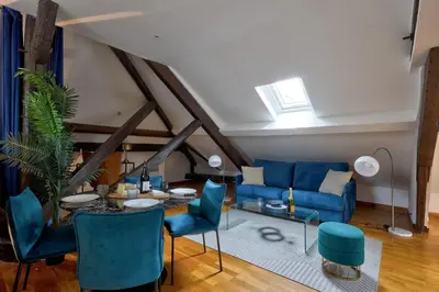 Coin salon dans l'établissement TheBlueStay 126 - Charming apartment - Paris 17