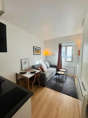 Coin salon dans l'établissement Parisian cocoon in Batignolles next to Montmartre