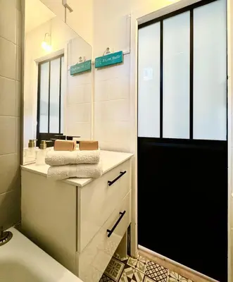 Salle de bains dans l'établissement Parisian cocoon in Batignolles next to Montmartre