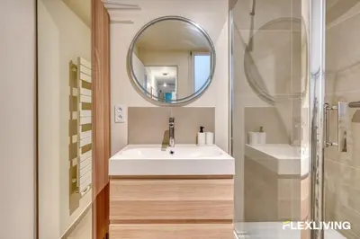 Salle de bains dans l'établissement Spacieux T2 au cœur d'un quartier branché & vivant 11è