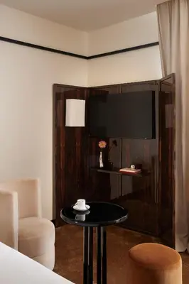 Coin salon dans l'établissement Hôtel Atlas
