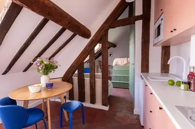 Cuisine ou kitchenette dans l'établissement Studio Mouffetard