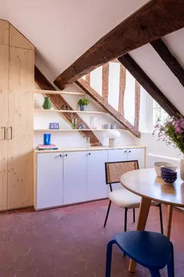 Cuisine ou kitchenette dans l'établissement Studio Mouffetard