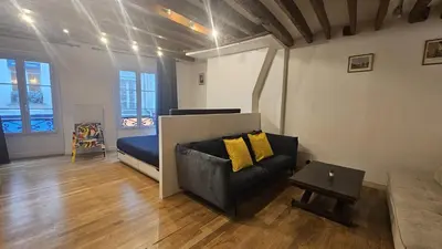 Un ou plusieurs lits dans un hébergement de l'établissement MAGNIFIQUE LOFT ! MODERNE & PARISIEN QUARTIER EMILIE In PARIS ! NOTRE-DAME & PANTHEON !