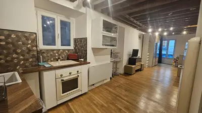Cuisine ou kitchenette dans l'établissement MAGNIFIQUE LOFT ! MODERNE & PARISIEN QUARTIER EMILIE In PARIS ! NOTRE-DAME & PANTHEON !