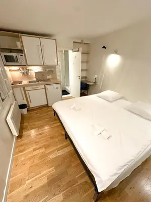 Cuisine ou kitchenette dans l'établissement Cozy Apartment in Paris's Latin Quarter
