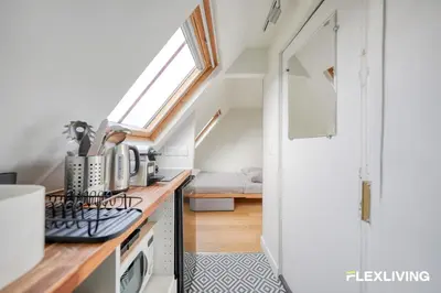 Cuisine ou kitchenette dans l'établissement Studio central au cœur des trésors de la vie parisienne