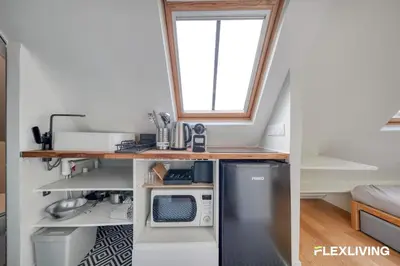 Cuisine ou kitchenette dans l'établissement Studio central au cœur des trésors de la vie parisienne