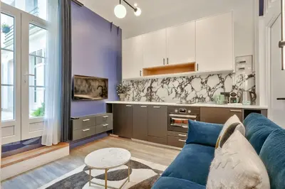 Cuisine ou kitchenette dans l'établissement Studio avec climatisation au coeur du Marais