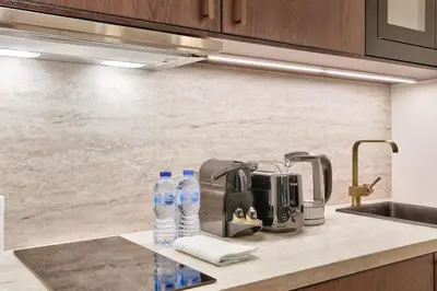 Cuisine ou kitchenette dans l'établissement Sublime refurbished studio