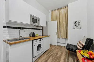 Cuisine ou kitchenette dans l'établissement Luxembourg Gardens & Saint-Germain - 1BR - Paris Vacation Rental