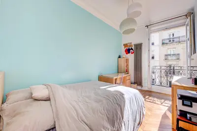 Un ou plusieurs lits dans un hébergement de l'établissement Elegant appartement au pied de Montmartre