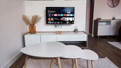 Télévision ou salle de divertissement dans l'établissement Appartement F2 de 40m2 pour 4 personnes avec Parking, métro à 4 minutes - ligne 4 Station Lucie Aubrac