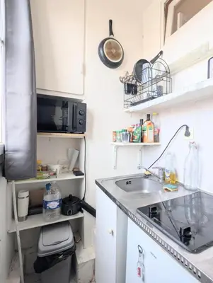 Cuisine ou kitchenette dans l'établissement Beau studio confortable