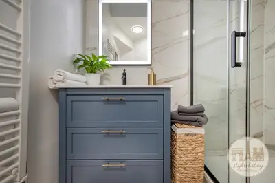 Salle de bains dans l'établissement Appartement Élégant Paris 8e, quartier Champs-Élysées
