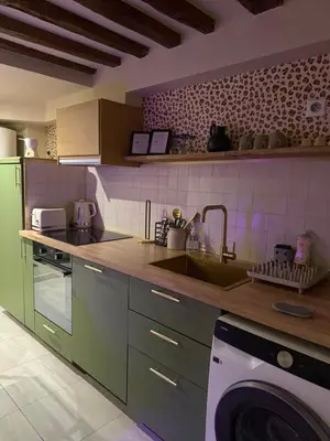 Cuisine ou kitchenette dans l'établissement Appartement face a l'Opera Comique