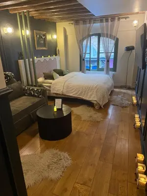 Un ou plusieurs lits dans un hébergement de l'établissement Appartement face a l'Opera Comique