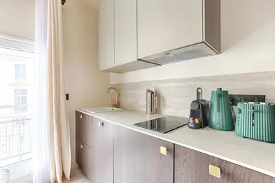 Cuisine ou kitchenette dans l'établissement Sublime appartement Rue Royale