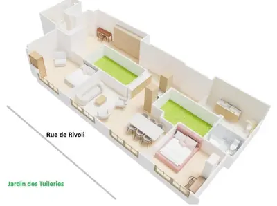 Plan de l'établissement Tuileries Saint Honore 6P AC by Melvane