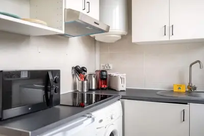 Cuisine ou kitchenette dans l'établissement Elegant deux pieces - Paris 15e