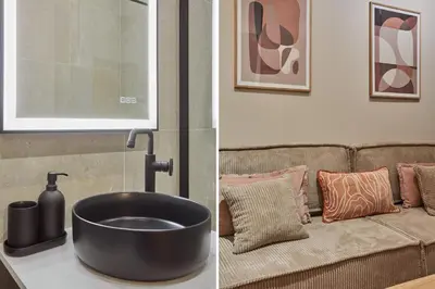 Coin salon dans l'établissement Spacious Apartment in the Heart of Paris near Notre-Dame