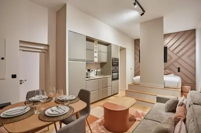 Cuisine ou kitchenette dans l'établissement Spacious Apartment in the Heart of Paris near Notre-Dame