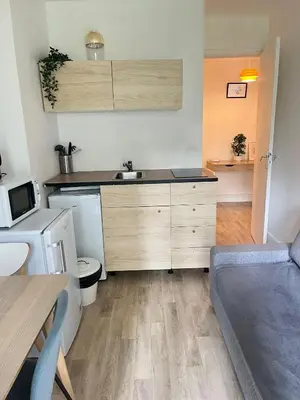 Cuisine ou kitchenette dans l'établissement Appartement familial RDC