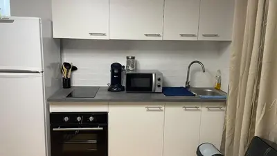 Cuisine ou kitchenette dans l'établissement Cosy 2 pièces au calme - Paris 13e