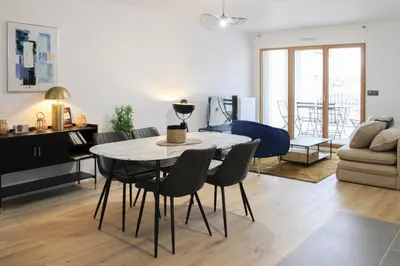Coin salon dans l'établissement Séjour lumineux à Vanves pour 6 personnes