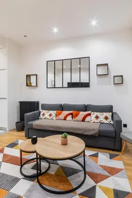Coin salon dans l'établissement Appartement lumineux vaugirard a Paris 15 - 4P