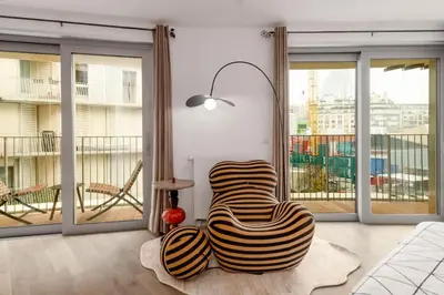 Balcon ou terrasse dans l'établissement Studio Premium Moderne avec Balcon - Parc des Expositions